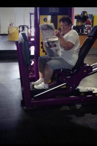 Gym Character Camping Out