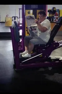 Gym Character Camping Out