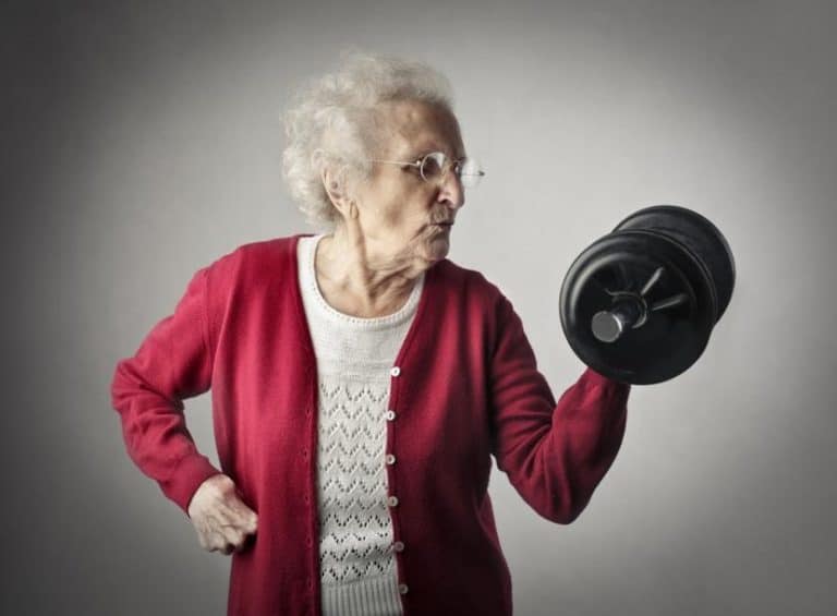 Senior Woman Lifting Dumbbell