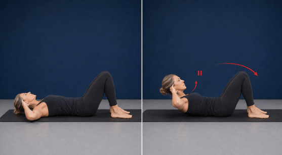 Floor Crunches To Strengthen And Firm The Midsection