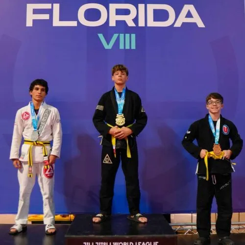 Youth Jiu Jitsu Athlete Winning Gold In Competition